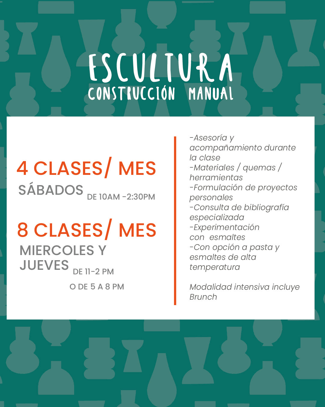 Clases de Construcción Manual/ escultura en cerámica